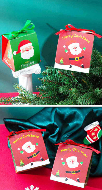 Prostokątne kartonowe pudełko na prezenty bożonarodzeniowe - 50 części, kreatywne, festiwalowe - Wianko - 5