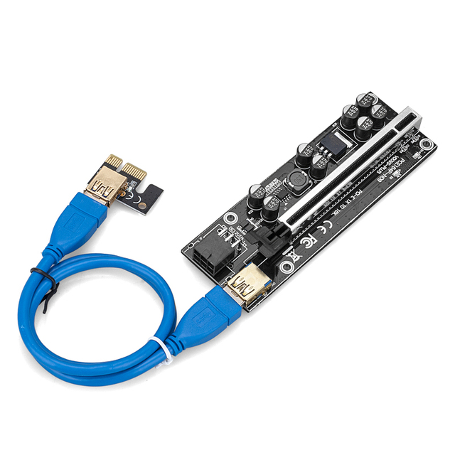 Riser Card RGeek Ver009s Plus PCIE USB 3.0 PCI-E 1x 4x 8x 16x Extender Adapter z kablem zasilającym SATA 15pin na 6-pinowy - Wianko - 5
