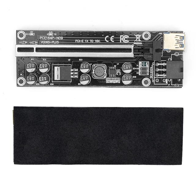 Riser Card RGeek Ver009s Plus PCIE USB 3.0 PCI-E 1x 4x 8x 16x Extender Adapter z kablem zasilającym SATA 15pin na 6-pinowy - Wianko - 4