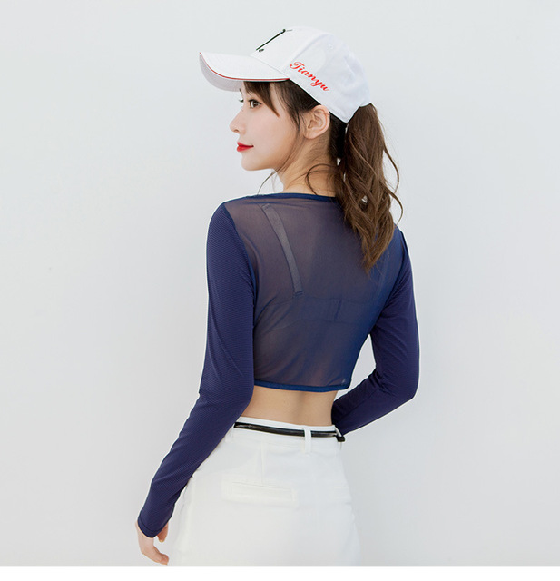 Letnia koszula damska do gry w golfa z filtrem przeciwsłonecznym i chłodzącym jedwabiem - Wianko - 17