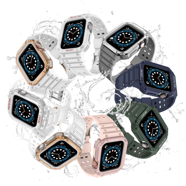 Gumowy pasek silikonowy do zegarka Apple Series 7 6 5 4 SE 41MM 40mm 44mm 45MM - Wianko - 4