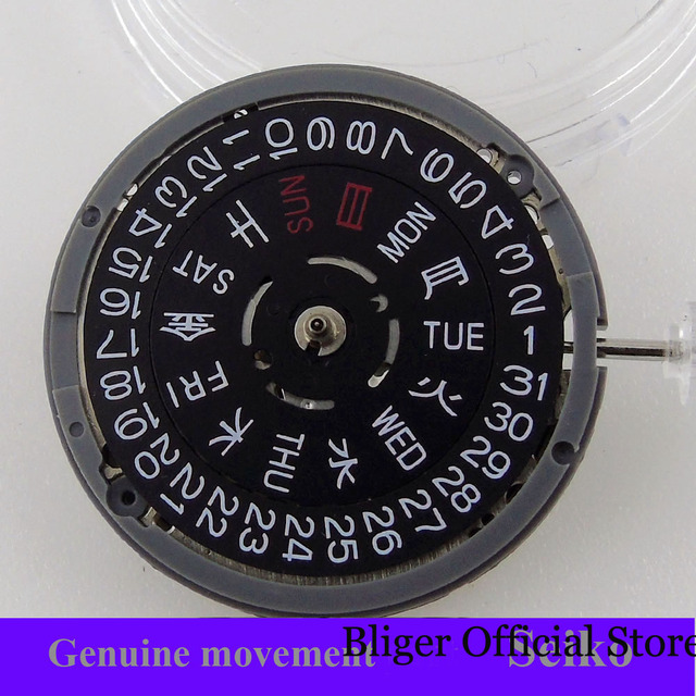 Nowy, automatyczny zegarek NH36A z 24 klejnotami, wyświetlaczem dnia tygodnia, białym/czarnym podwójnym kołem daty i częściami ze stali (21600BPH) - Wianko - 5
