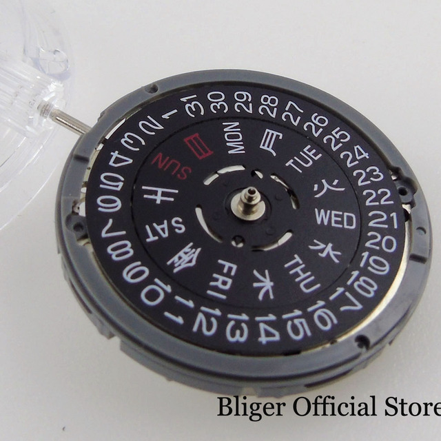 Nowy, automatyczny zegarek NH36A z 24 klejnotami, wyświetlaczem dnia tygodnia, białym/czarnym podwójnym kołem daty i częściami ze stali (21600BPH) - Wianko - 8