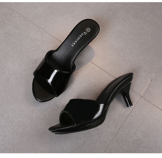Kapcie letnie na cienkich wysokich obcasach z kryształami - lekki i seksowny design (6cm/MOD), przezroczyste sandały dla kobiet - kobiece buty na każdą okazję - Wianko - 30