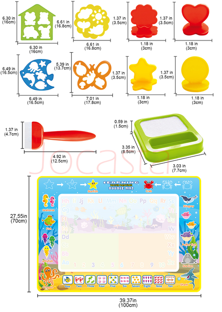 Dywanek Doodle dla dzieci - zestaw do rysowania na wodzie z długopisami - Wianko - 20