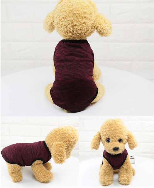 Płaszcz dla małych psów Klasyczny w jednolitym kolorze - letnia koszula Chihuahua Tshirt Yorkshire Terrier Pet Clothes - Wianko - 44