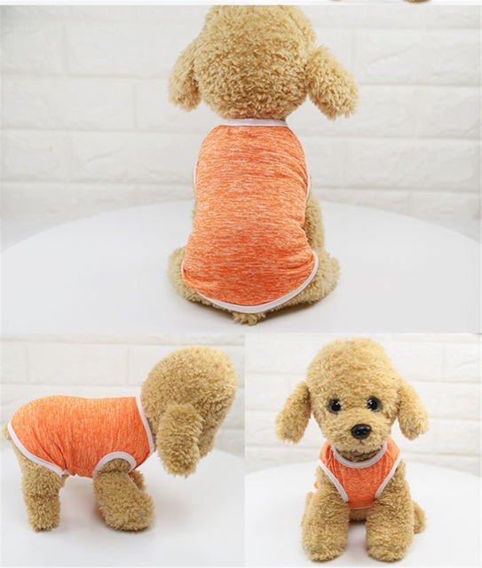 Płaszcz dla małych psów Klasyczny w jednolitym kolorze - letnia koszula Chihuahua Tshirt Yorkshire Terrier Pet Clothes - Wianko - 43