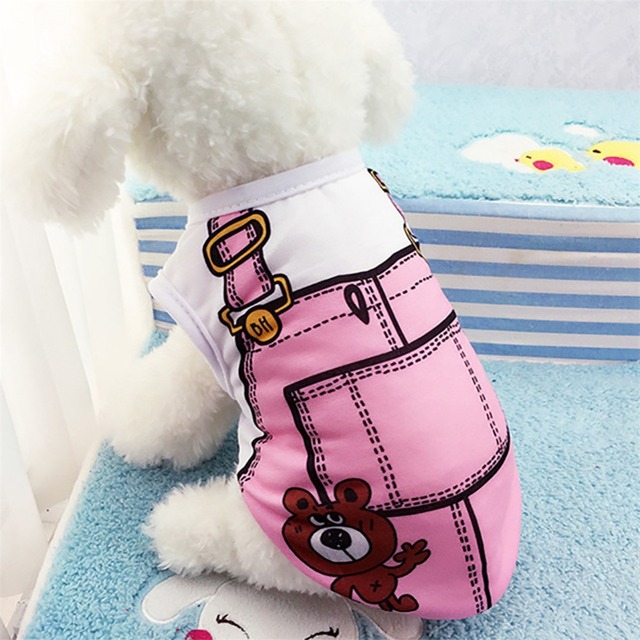 Płaszcz dla małych psów Klasyczny w jednolitym kolorze - letnia koszula Chihuahua Tshirt Yorkshire Terrier Pet Clothes - Wianko - 4