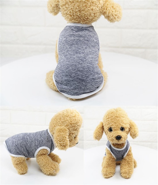 Płaszcz dla małych psów Klasyczny w jednolitym kolorze - letnia koszula Chihuahua Tshirt Yorkshire Terrier Pet Clothes - Wianko - 42