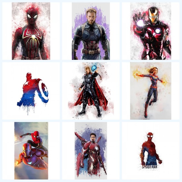 Obraz na płótnie Marvel Superhero Avengers z postaciami Spiderman, Iron Man i Kapitan Ameryka - Wianko - 3