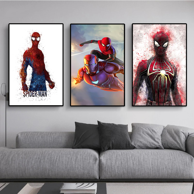 Obraz na płótnie Marvel Superhero Avengers z postaciami Spiderman, Iron Man i Kapitan Ameryka - Wianko - 4