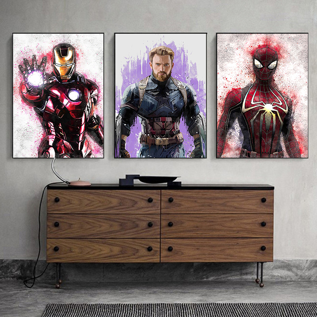Obraz na płótnie Marvel Superhero Avengers z postaciami Spiderman, Iron Man i Kapitan Ameryka - Wianko - 5