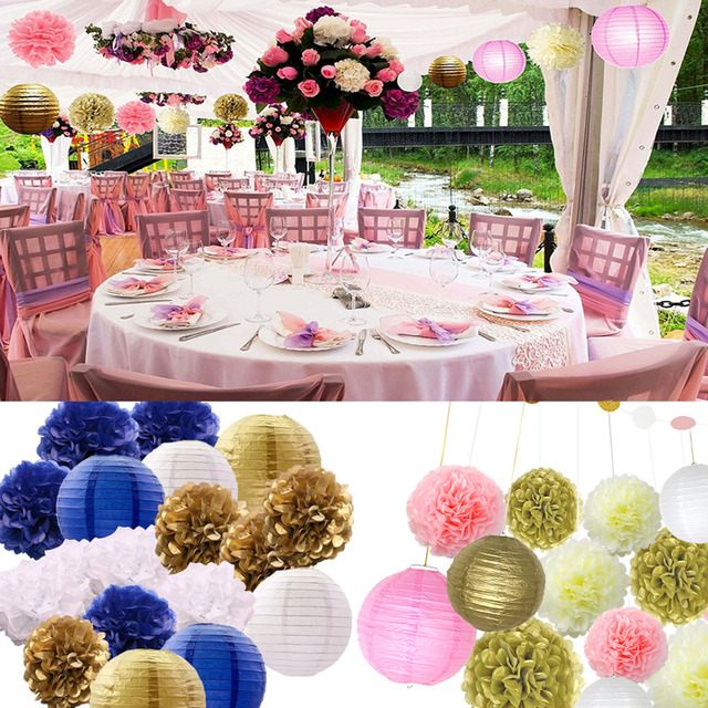 Pompon papierowy latarnia kwiat garland dekoracje ścienne ślubne chrzciny dziewczynka baby shower - Wianko - 4