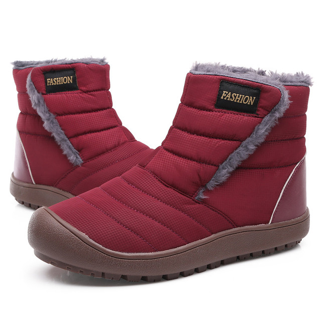 Wodoodporne kostki zimowe damskie buty pluszowe outdoor Unisex bawełniane duże rozmiary śniegowe futrzane botki - Wianko - 12