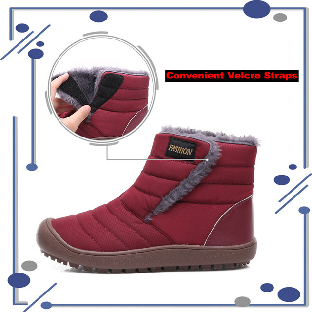 Wodoodporne kostki zimowe damskie buty pluszowe outdoor Unisex bawełniane duże rozmiary śniegowe futrzane botki - Wianko - 5
