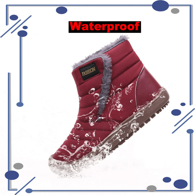 Wodoodporne kostki zimowe damskie buty pluszowe outdoor Unisex bawełniane duże rozmiary śniegowe futrzane botki - Wianko - 4