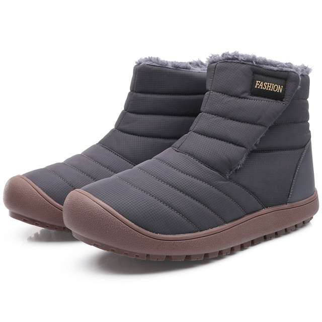 Wodoodporne kostki zimowe damskie buty pluszowe outdoor Unisex bawełniane duże rozmiary śniegowe futrzane botki - Wianko - 11
