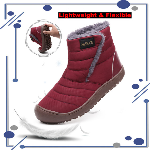 Wodoodporne kostki zimowe damskie buty pluszowe outdoor Unisex bawełniane duże rozmiary śniegowe futrzane botki - Wianko - 8