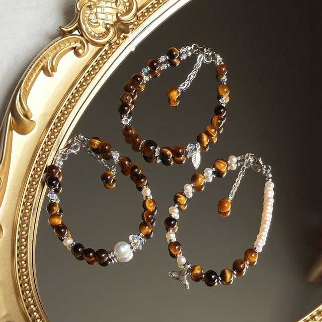 Bransoletka Lii Ji - srebro 925, platyna, kamienie naturalne, perła Austria, kryształ, ręcznie robiona biżuteria - Wianko - 1