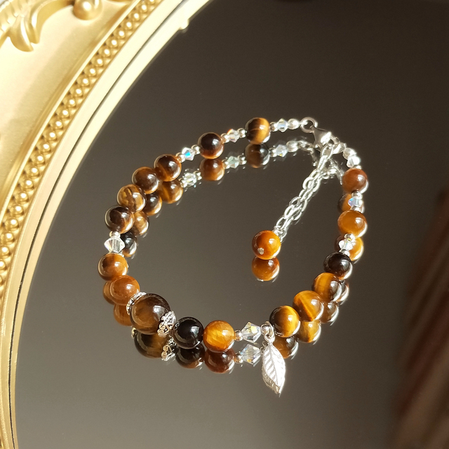 Bransoletka Lii Ji - srebro 925, platyna, kamienie naturalne, perła Austria, kryształ, ręcznie robiona biżuteria - Wianko - 3