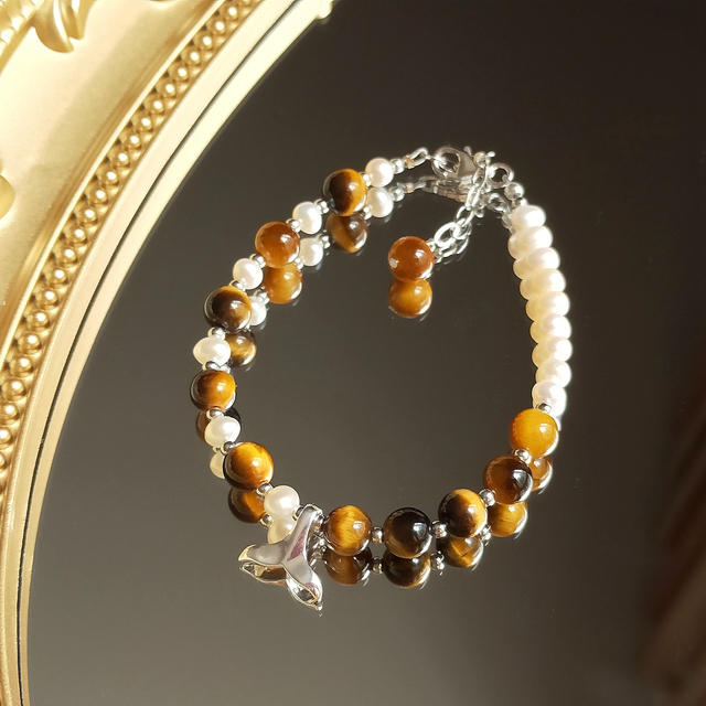 Bransoletka Lii Ji - srebro 925, platyna, kamienie naturalne, perła Austria, kryształ, ręcznie robiona biżuteria - Wianko - 4
