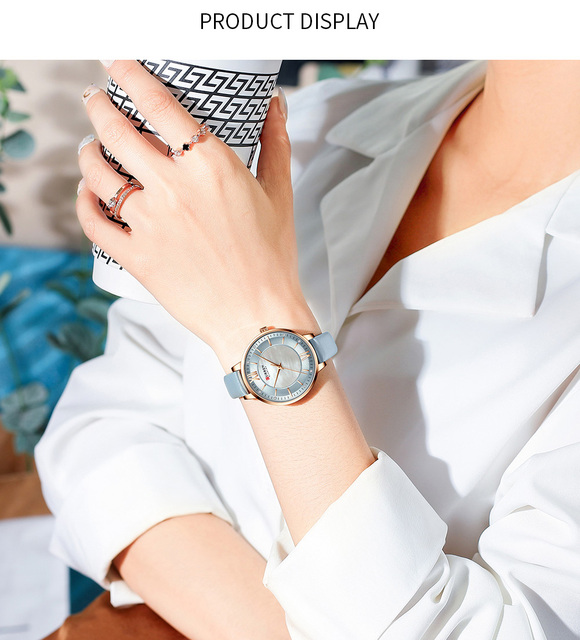 Luksusowy damski zegarek CURREN Relogio Feminino na skórzanym pasku - Koreańska moda, casual, wodoodporny 30M - Wianko - 8