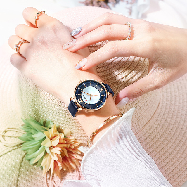 Luksusowy damski zegarek CURREN Relogio Feminino na skórzanym pasku - Koreańska moda, casual, wodoodporny 30M - Wianko - 11
