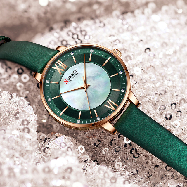 Luksusowy damski zegarek CURREN Relogio Feminino na skórzanym pasku - Koreańska moda, casual, wodoodporny 30M - Wianko - 16
