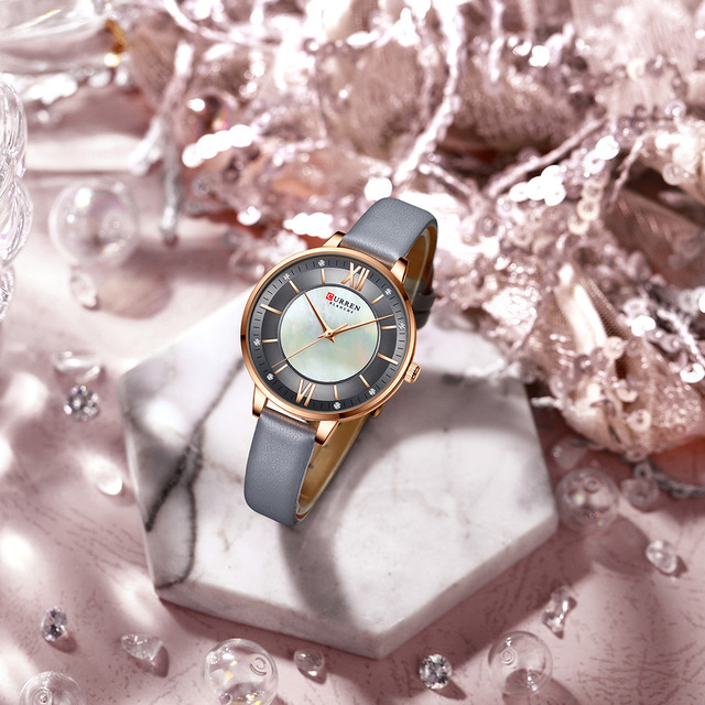 Luksusowy damski zegarek CURREN Relogio Feminino na skórzanym pasku - Koreańska moda, casual, wodoodporny 30M - Wianko - 24