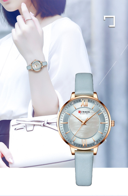 Luksusowy damski zegarek CURREN Relogio Feminino na skórzanym pasku - Koreańska moda, casual, wodoodporny 30M - Wianko - 3