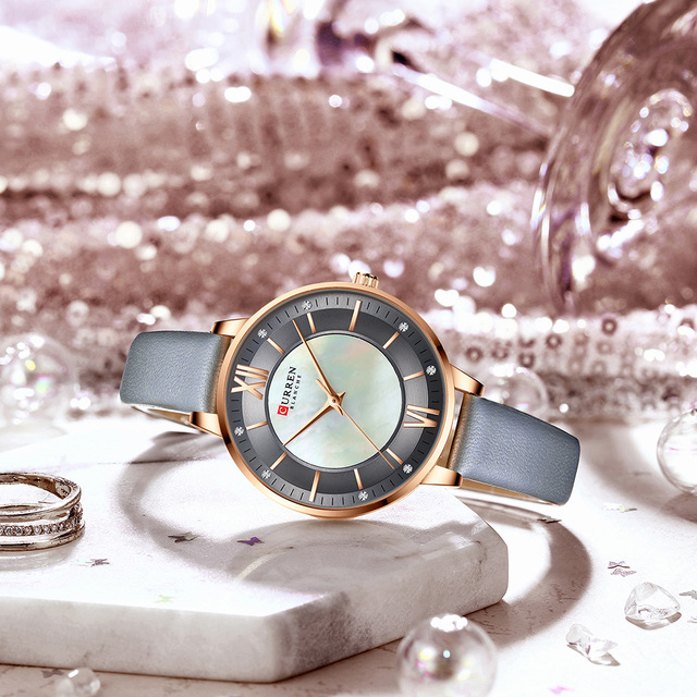 Luksusowy damski zegarek CURREN Relogio Feminino na skórzanym pasku - Koreańska moda, casual, wodoodporny 30M - Wianko - 25