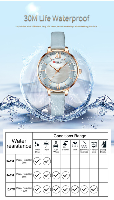 Luksusowy damski zegarek CURREN Relogio Feminino na skórzanym pasku - Koreańska moda, casual, wodoodporny 30M - Wianko - 7