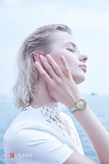 Luksusowy damski zegarek CURREN Relogio Feminino na skórzanym pasku - Koreańska moda, casual, wodoodporny 30M - Wianko - 1