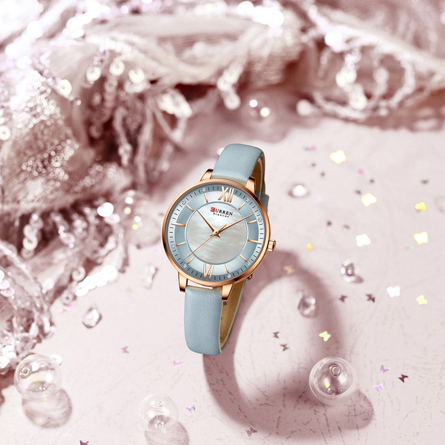 Luksusowy damski zegarek CURREN Relogio Feminino na skórzanym pasku - Koreańska moda, casual, wodoodporny 30M - Wianko - 9