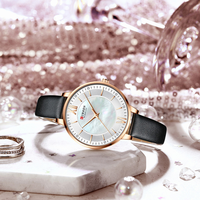 Luksusowy damski zegarek CURREN Relogio Feminino na skórzanym pasku - Koreańska moda, casual, wodoodporny 30M - Wianko - 22