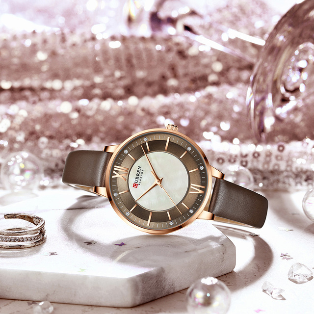 Luksusowy damski zegarek CURREN Relogio Feminino na skórzanym pasku - Koreańska moda, casual, wodoodporny 30M - Wianko - 19