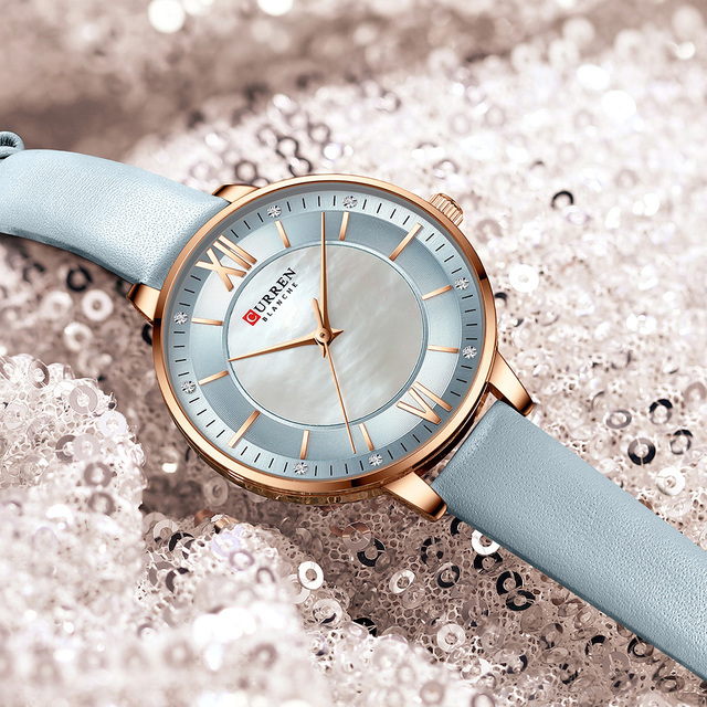 Luksusowy damski zegarek CURREN Relogio Feminino na skórzanym pasku - Koreańska moda, casual, wodoodporny 30M - Wianko - 10