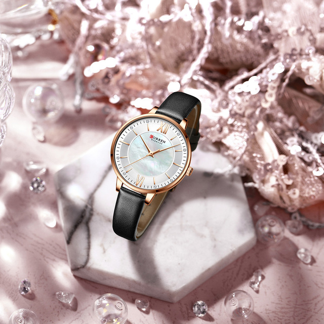 Luksusowy damski zegarek CURREN Relogio Feminino na skórzanym pasku - Koreańska moda, casual, wodoodporny 30M - Wianko - 21