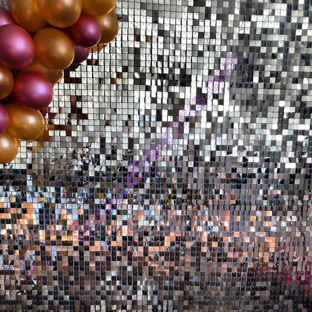 Golden Shimmer Wall Panel - dekoracyjne tło ślubne z cekinami ożywione powietrzem - Wianko - 45