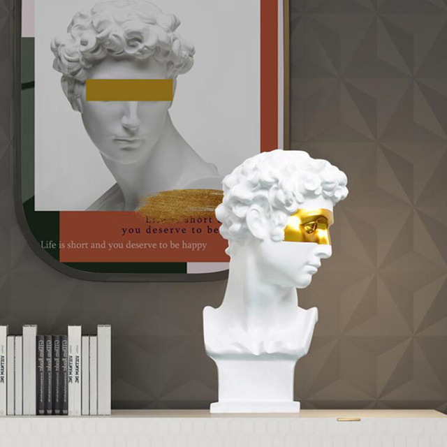 Europejska dekoracja domu - Posąg głowy, żywicznego, abstrakcyjnego art, mini popiersie, zestaw do szkicowania, rzeźba kreatywna - Wianko - 23