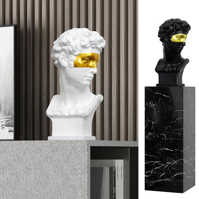 Europejska dekoracja domu - Posąg głowy, żywicznego, abstrakcyjnego art, mini popiersie, zestaw do szkicowania, rzeźba kreatywna - Wianko - 19
