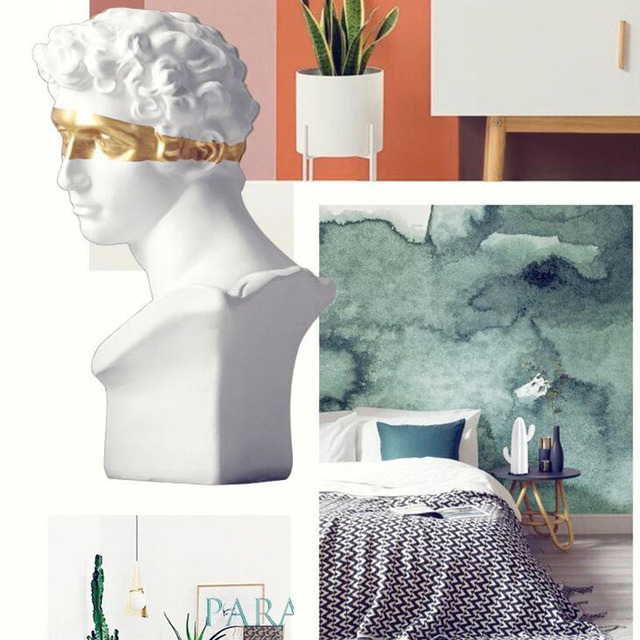 Europejska dekoracja domu - Posąg głowy, żywicznego, abstrakcyjnego art, mini popiersie, zestaw do szkicowania, rzeźba kreatywna - Wianko - 27