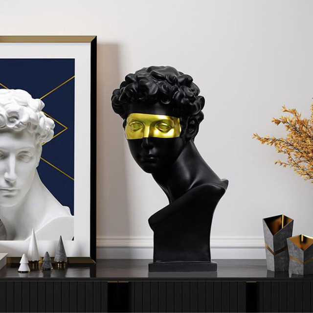 Europejska dekoracja domu - Posąg głowy, żywicznego, abstrakcyjnego art, mini popiersie, zestaw do szkicowania, rzeźba kreatywna - Wianko - 22