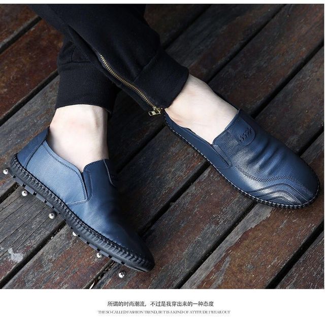 Męskie płaskie skórzane obuwie formalne w stylu Casual - komfortowe i nowoczesne - Wianko - 16