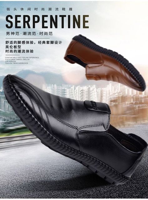Męskie płaskie skórzane obuwie formalne w stylu Casual - komfortowe i nowoczesne - Wianko - 2