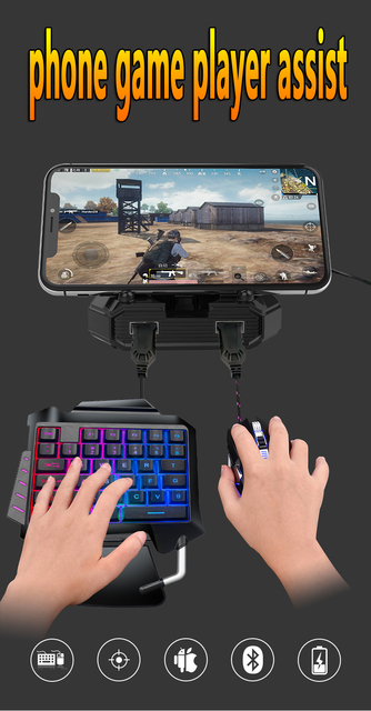 Przewodowa klawiatura do gier z podświetleniem LED, podpórka pod nadgarstek 1 ręką, RGB, USB, kompatybilna z LOL PUBG CS, Tablet z Androidem, gra mobilna - Wianko - 7