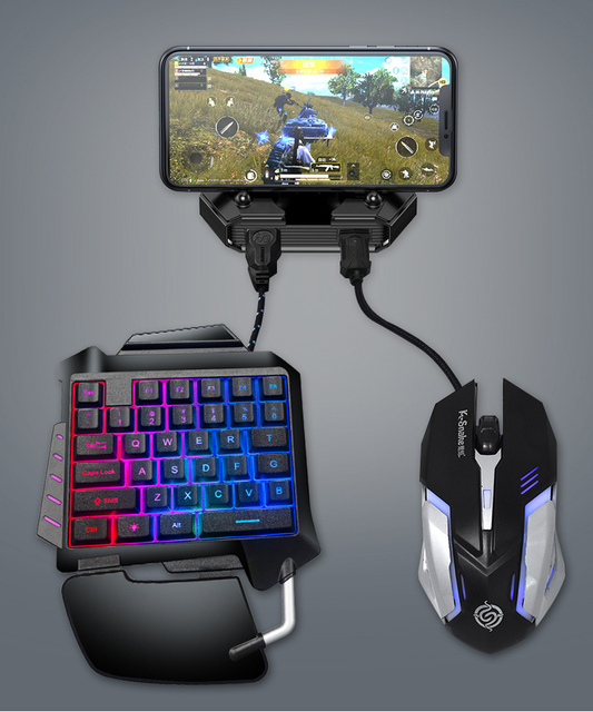 Przewodowa klawiatura do gier z podświetleniem LED, podpórka pod nadgarstek 1 ręką, RGB, USB, kompatybilna z LOL PUBG CS, Tablet z Androidem, gra mobilna - Wianko - 8