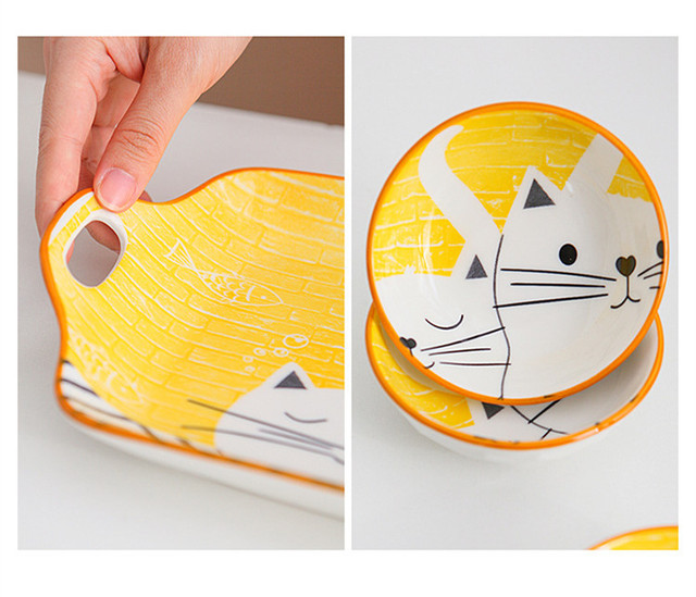 Miska ceramiczna na zupę i makaron w stylu japońskim, z motywem kreskówkowego kota - Wianko - 12