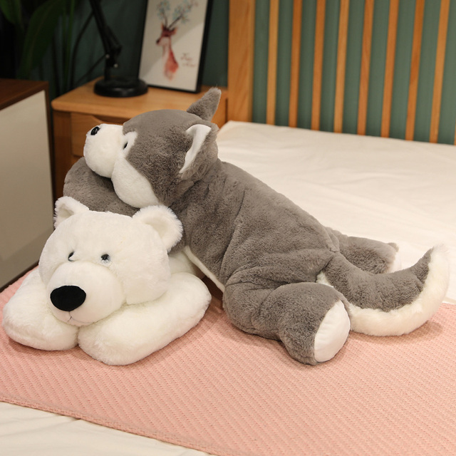 Pluszowa poduszka Kawaii dinozaury: świnia, niedźwiedź, pies Husky - świąteczny prezent dla dzieci - Wianko - 25