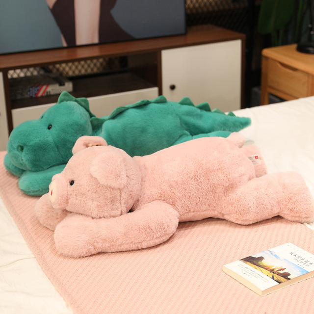 Pluszowa poduszka Kawaii dinozaury: świnia, niedźwiedź, pies Husky - świąteczny prezent dla dzieci - Wianko - 24